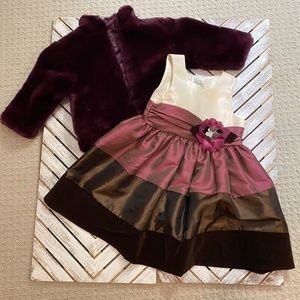 Toddler 12-18 Mo Faux Fur Jacket and Dress